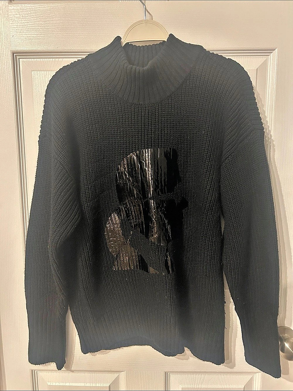 Karl Lagerfeld Black Graphic Turtleneck